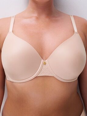 Chantelle Norah Chic Comfort T-Shirt Bra Nude 34DDDD EUC